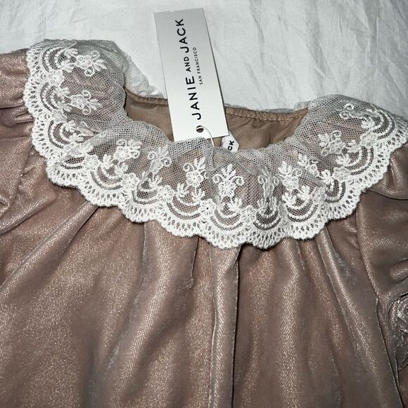 NWT JANIE AND JACK VELVET DRESS WITH BLOOMER 12/18M - Picture 4 of 6